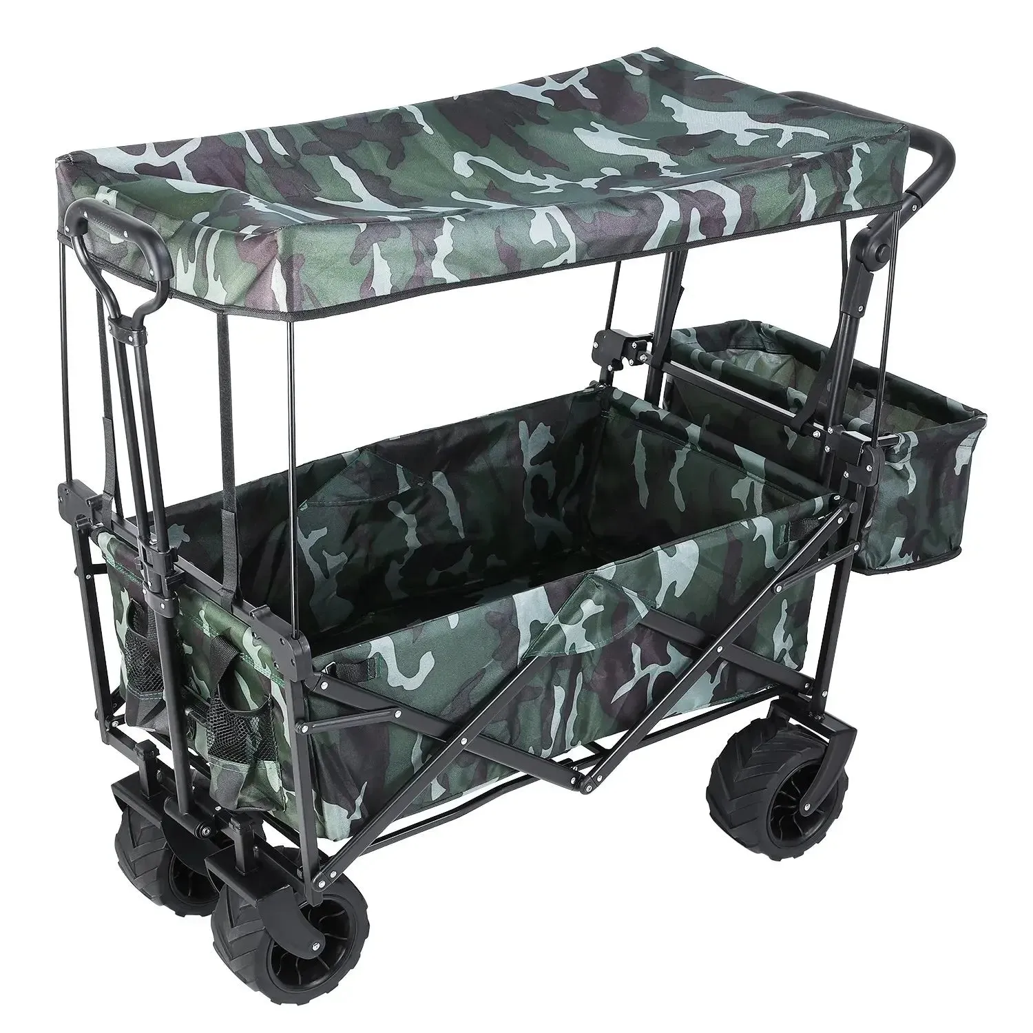 262L Collapsible Garden Cart w/ Removable Canopy, Off-road Wheels