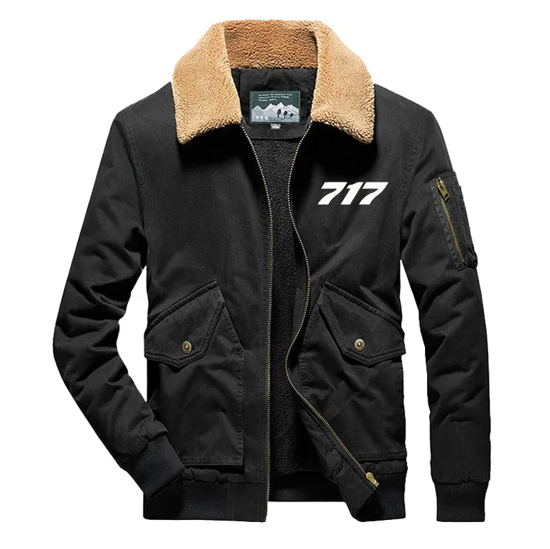 717 Flat Text Designed Thick Bomber Jackets