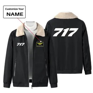 717 Flat Text Designed Winter Bomber Jackets