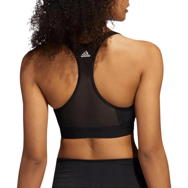 Adidas Womens Don't Rest Alphaskin 3 Stripes Black Sport Bra