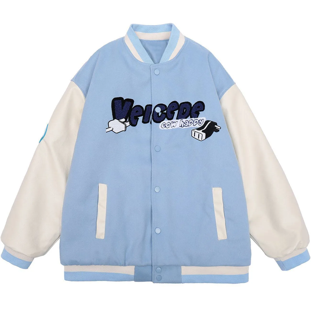 AlanBalen® - Cow Label Lettering Embroidery Winter Coat