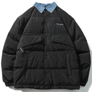 AlanBalen® - Denim Collar Puffer Jacket