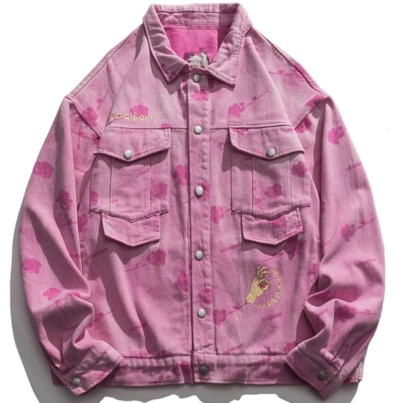 AlanBalen® - Embroidered Tie-Dye Denim Jacket