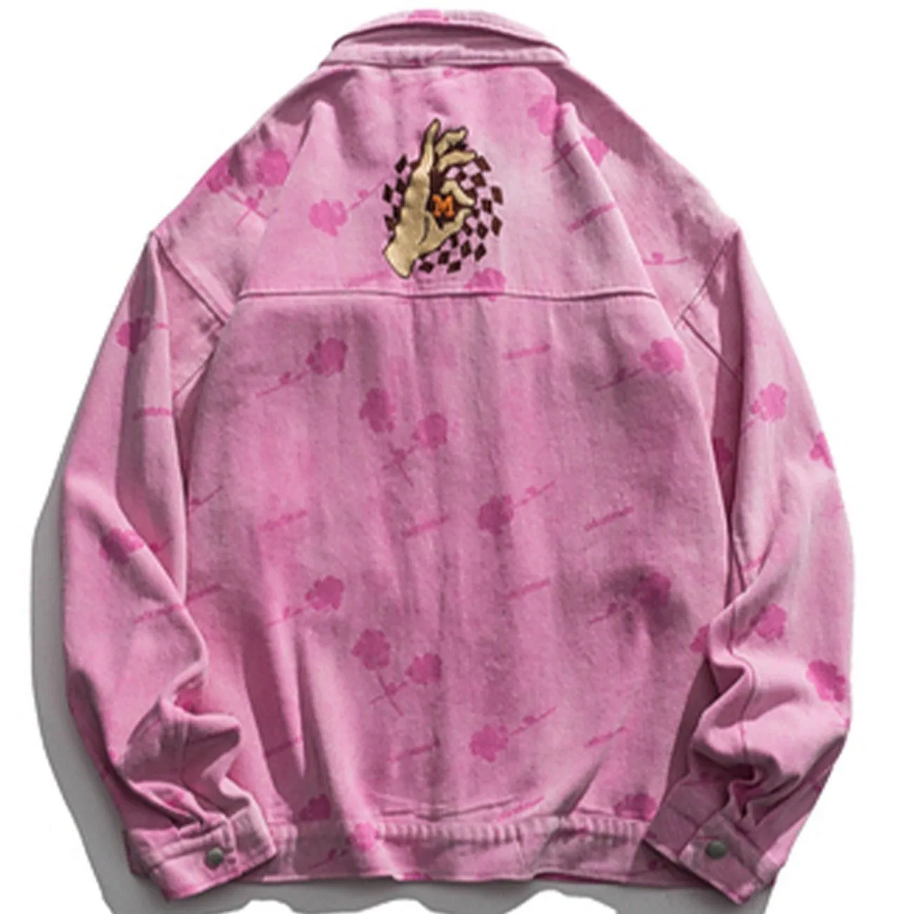 AlanBalen® - Embroidered Tie-Dye Denim Jacket