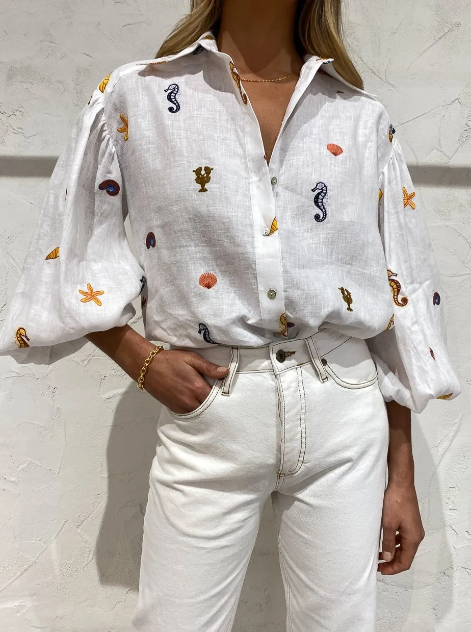 Alemais Under the Sea Shirt in Ivory