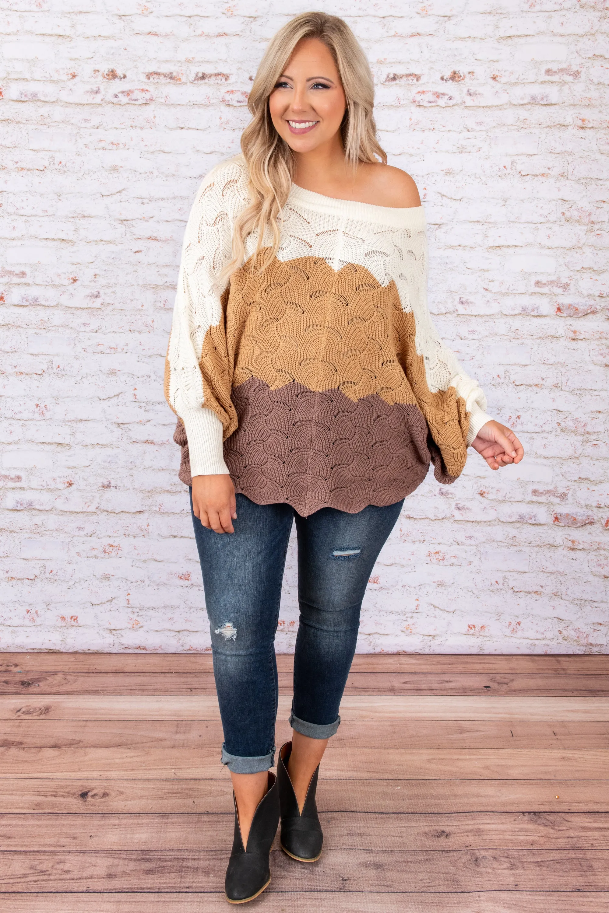 Angel In You Sweater, Taupe-Mocha