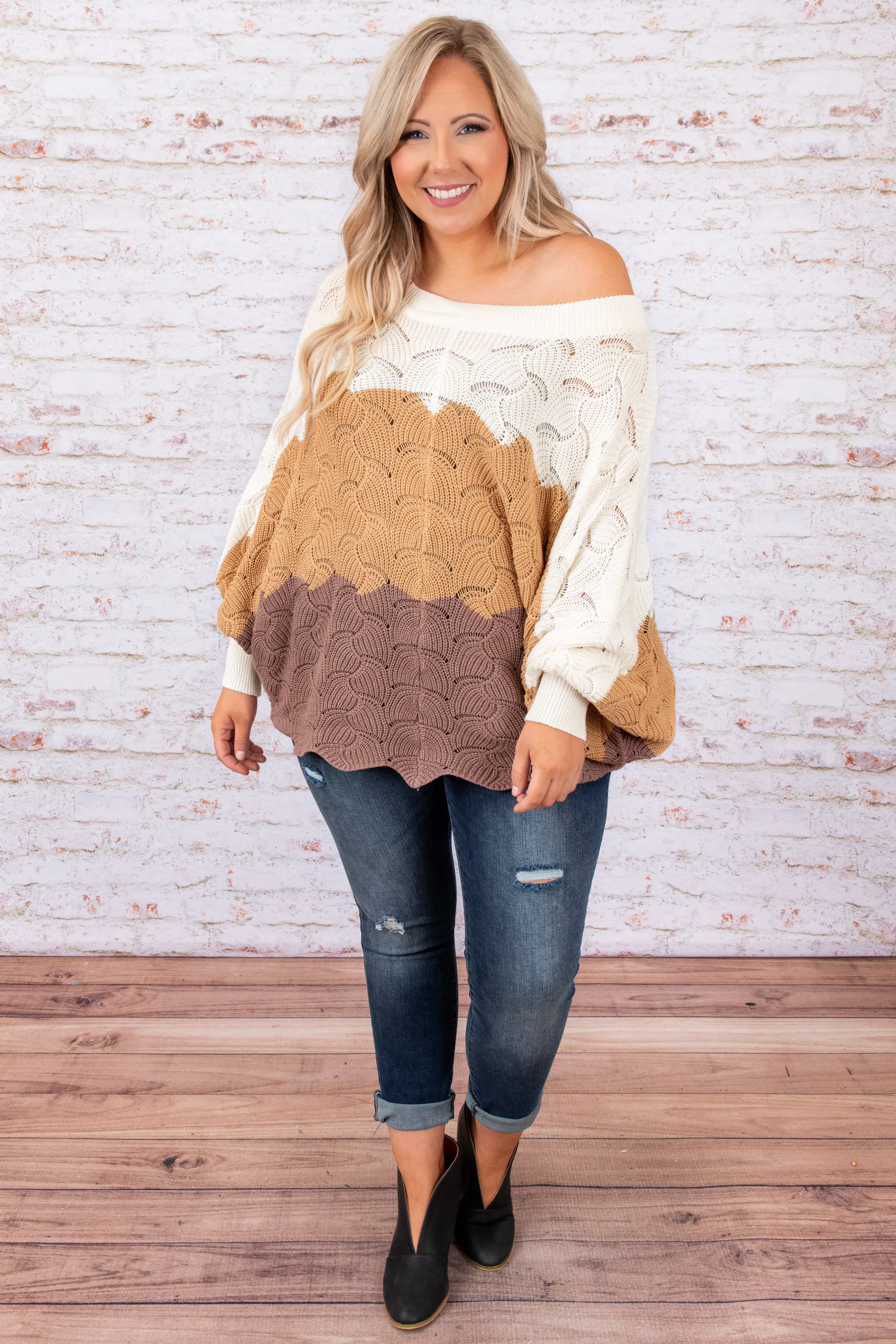 Angel In You Sweater, Taupe-Mocha