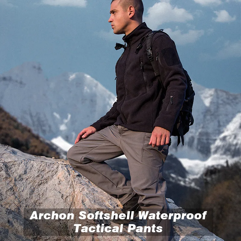 Archon Softshell Waterproof Tactical Pants for Winter Black