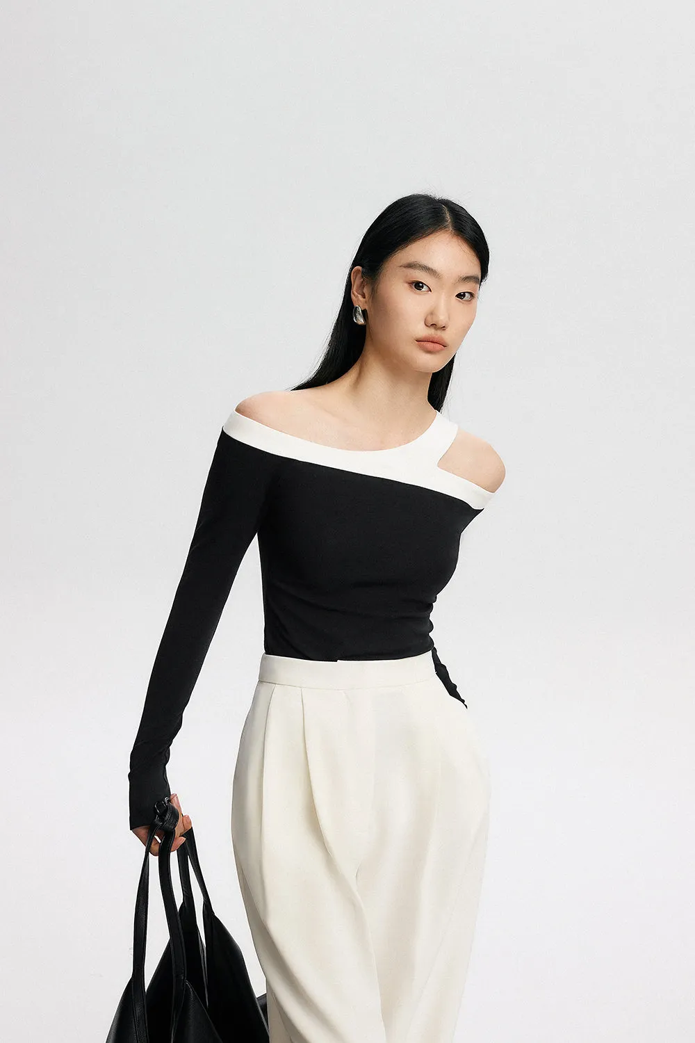 Asymmetric Strap Off Shoulder Top