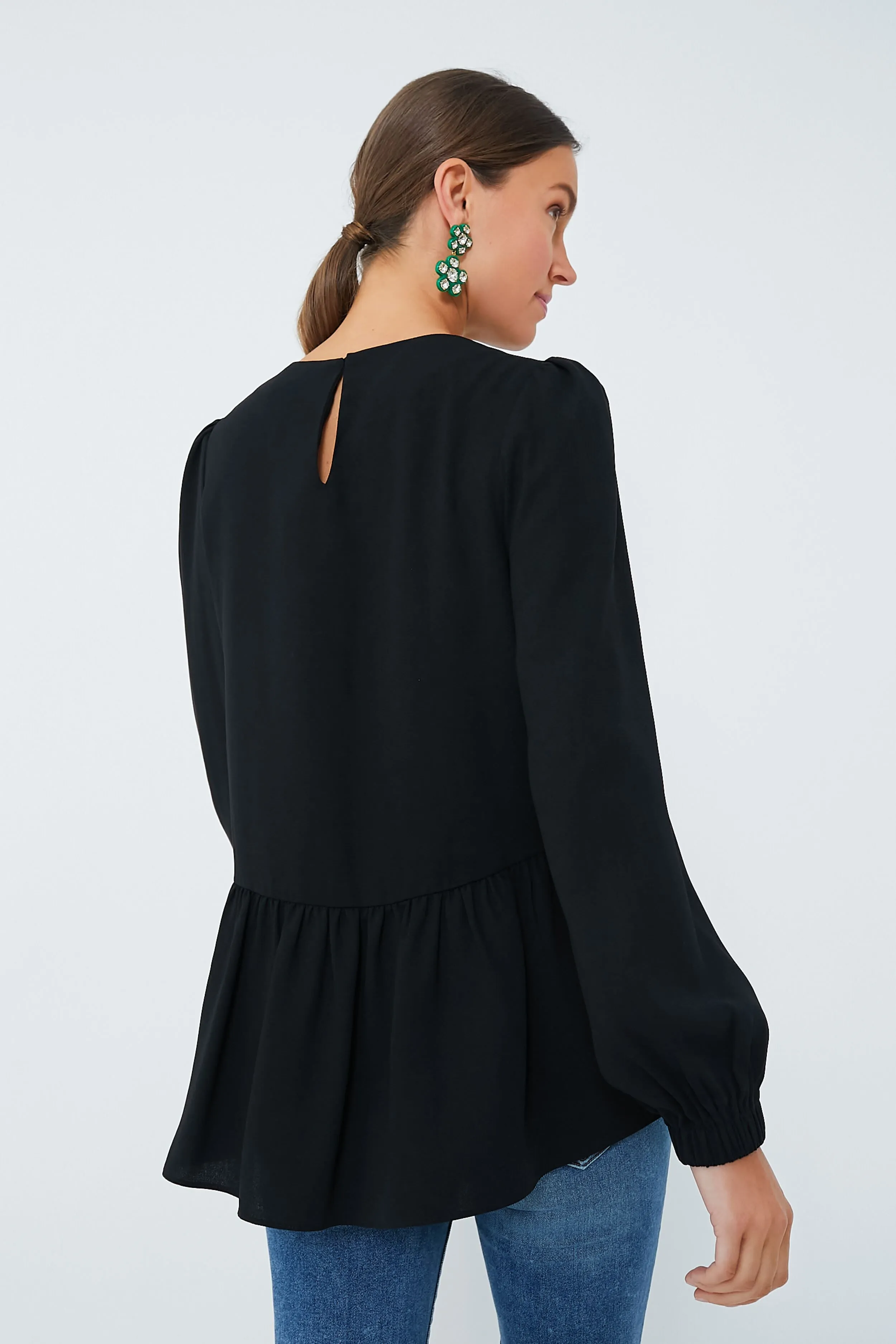 Black Carlota Peplum Blouse