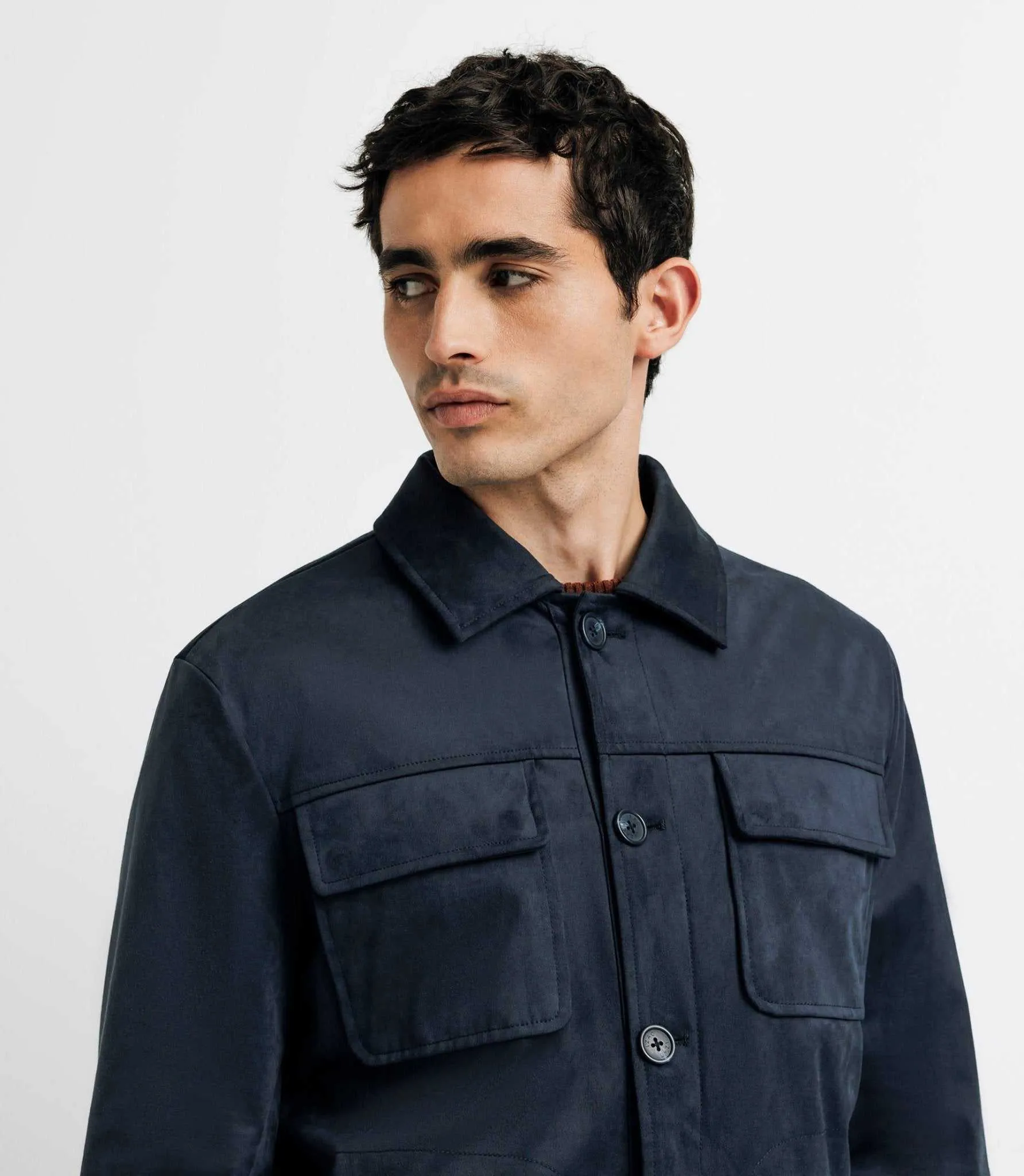 Blouson en suédine marine