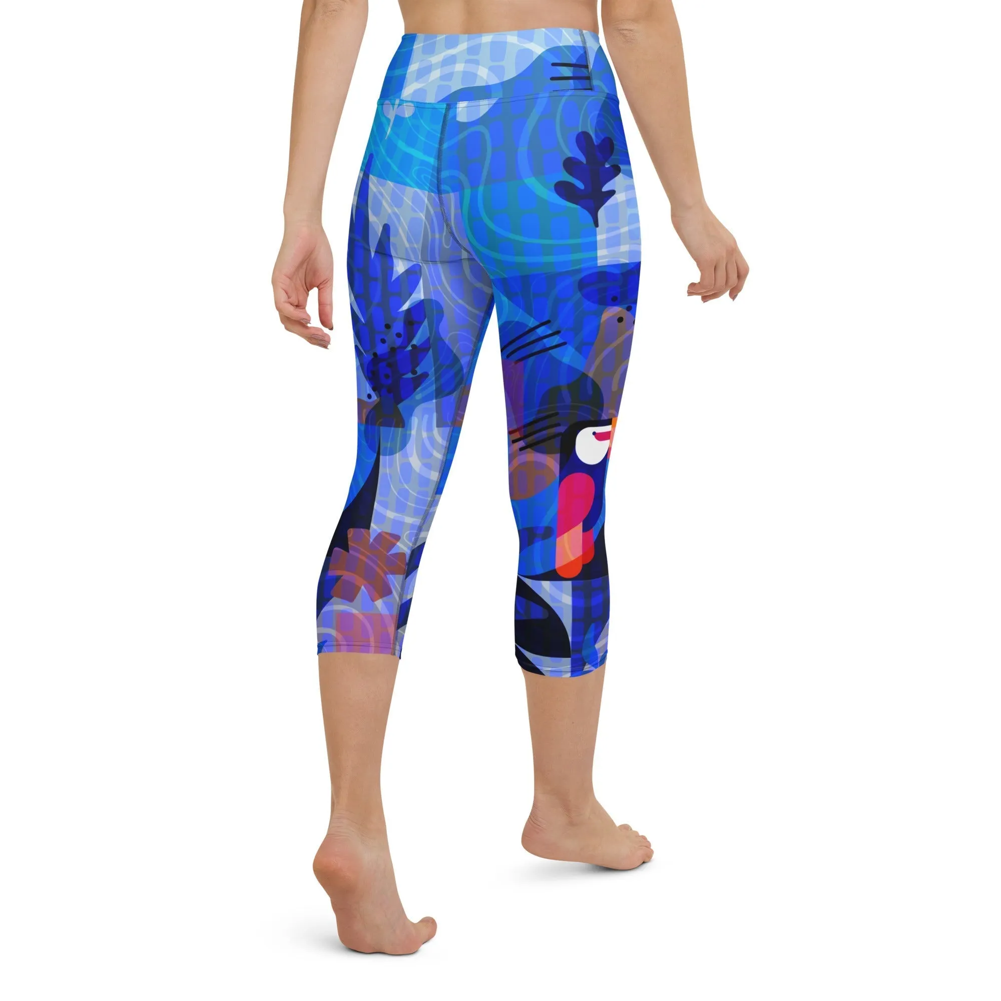 Blue Abstract Yoga Capris