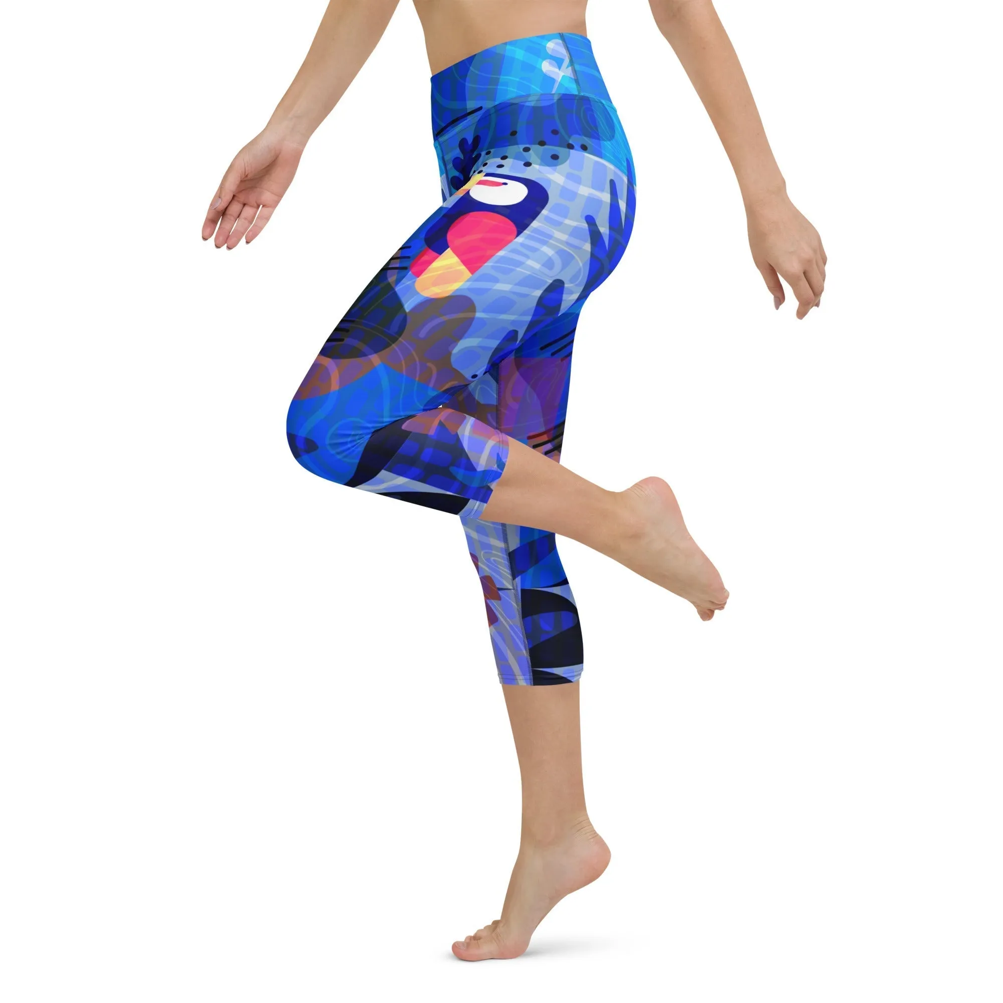 Blue Abstract Yoga Capris