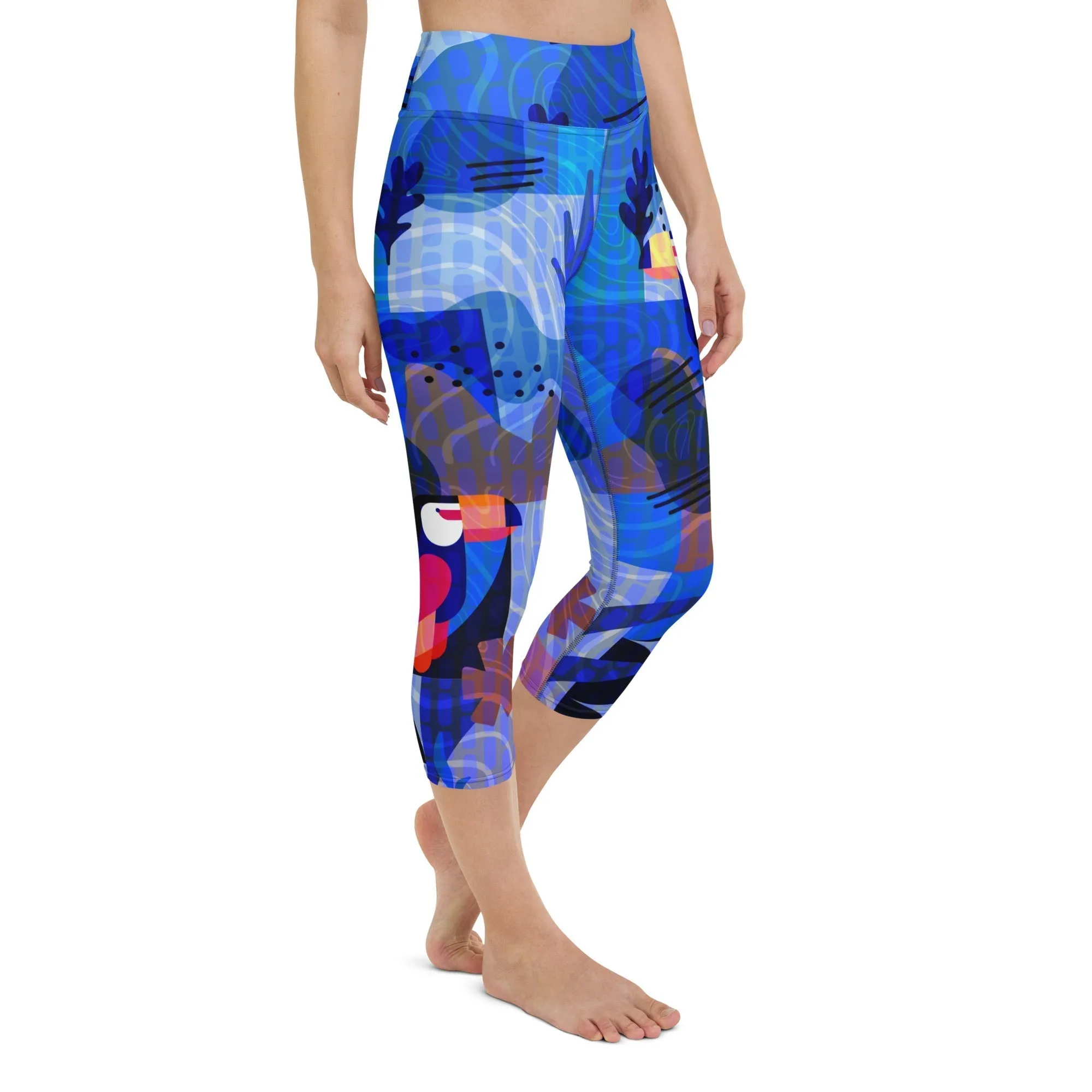 Blue Abstract Yoga Capris