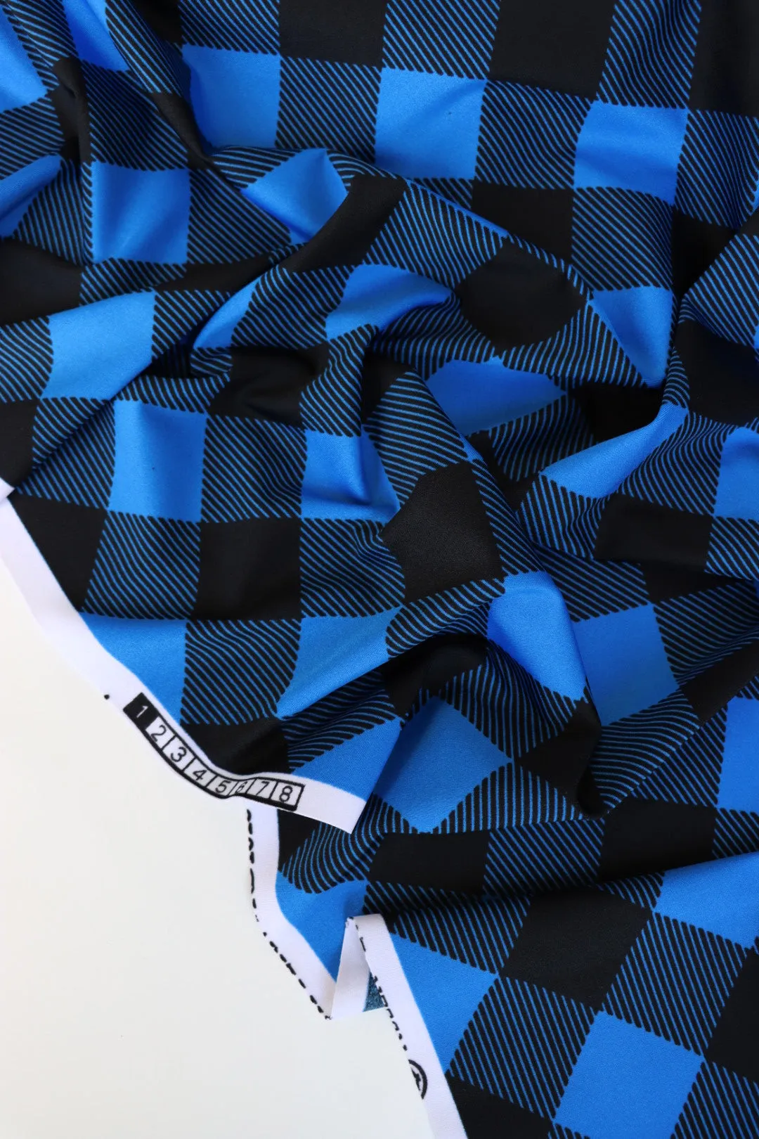 'Blue Buffalo Plaid' K-Deer Athletic Nylon/Spandex Tricot