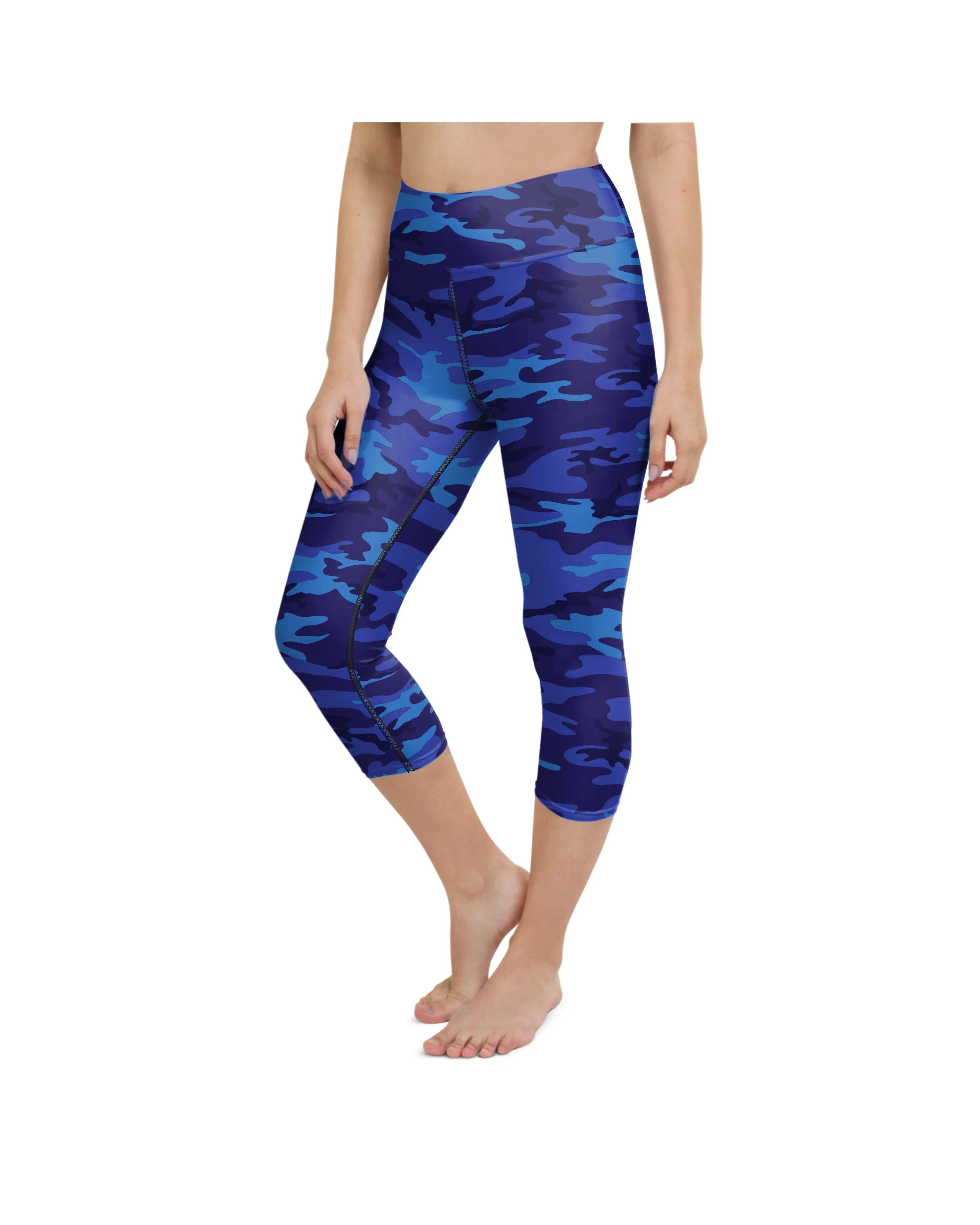 Blue Camo Yoga Capris