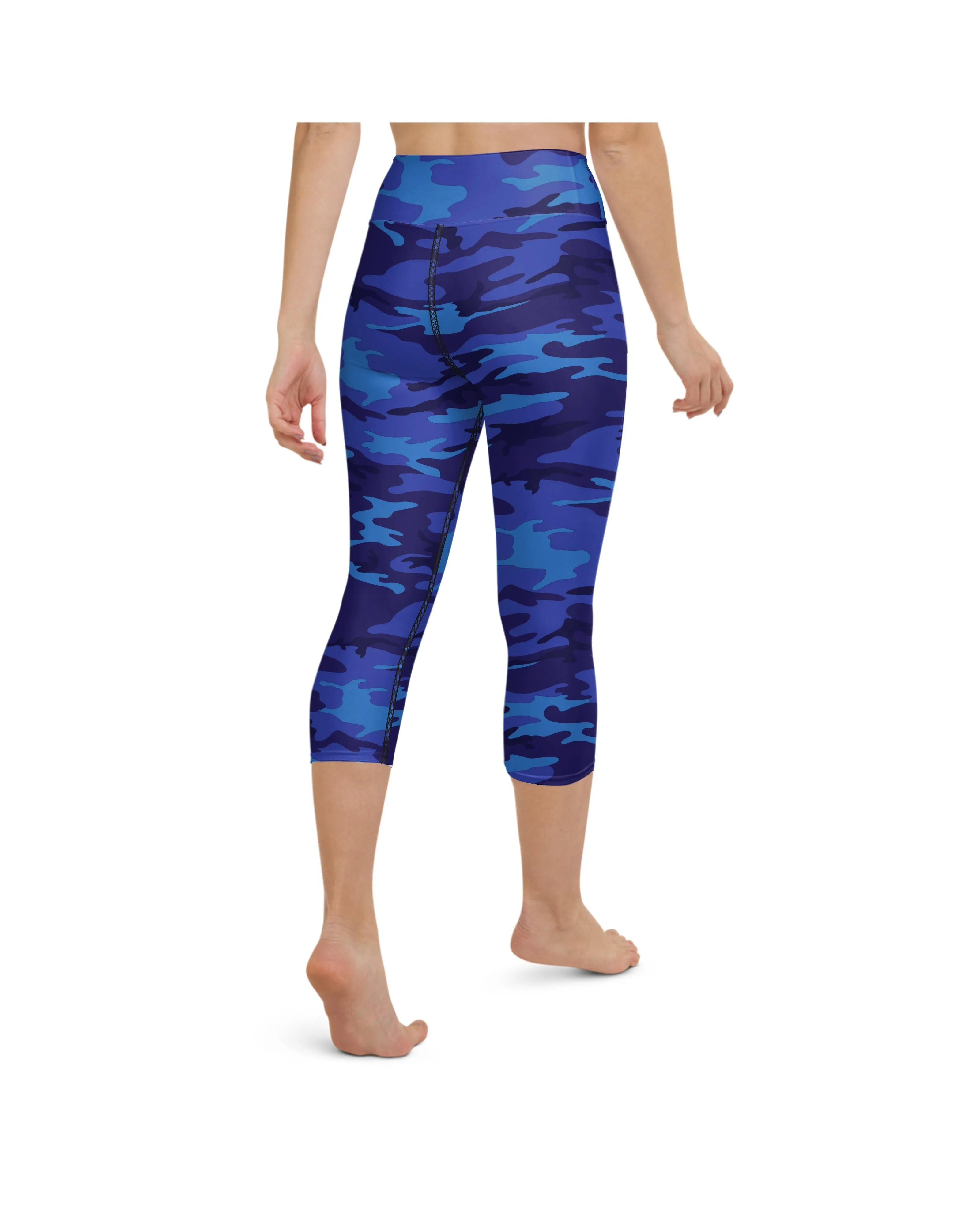 Blue Camo Yoga Capris