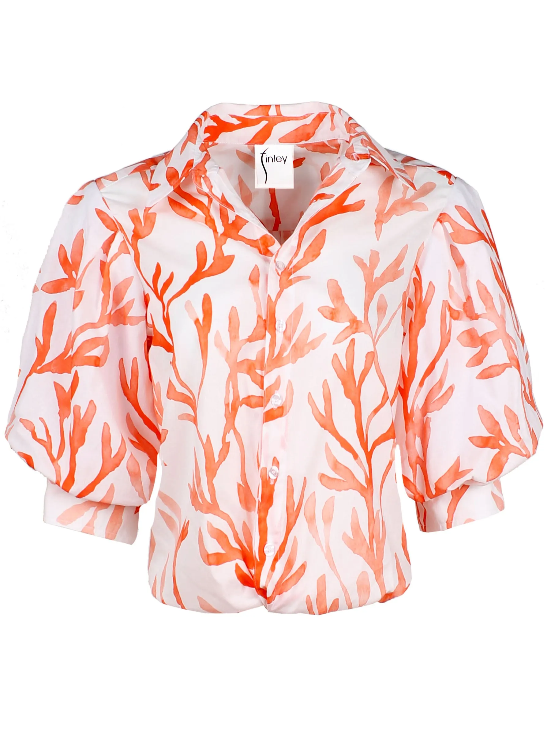 Bomba Front-Twist Hem Shirt Coral Reef Print