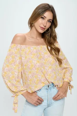 Carsyn Floral Off-Shoulder Long Sleeve Blouse