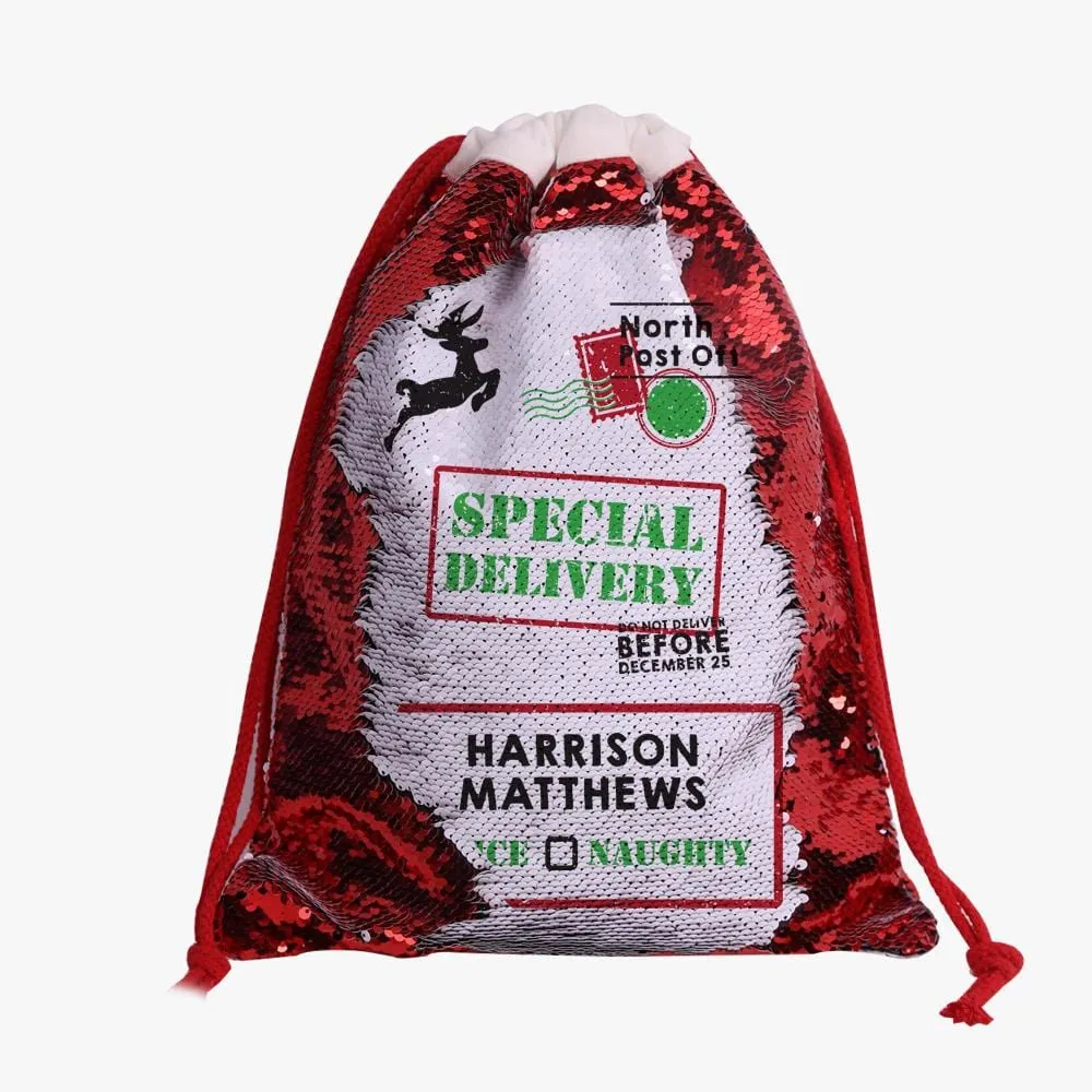 Christmas Special! Personalized Sequin Drawstring Bag