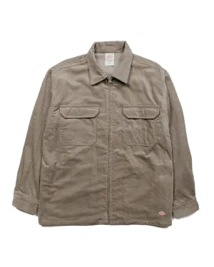 Danton Corduroy Zip Shirt Blouson Taupe Grey