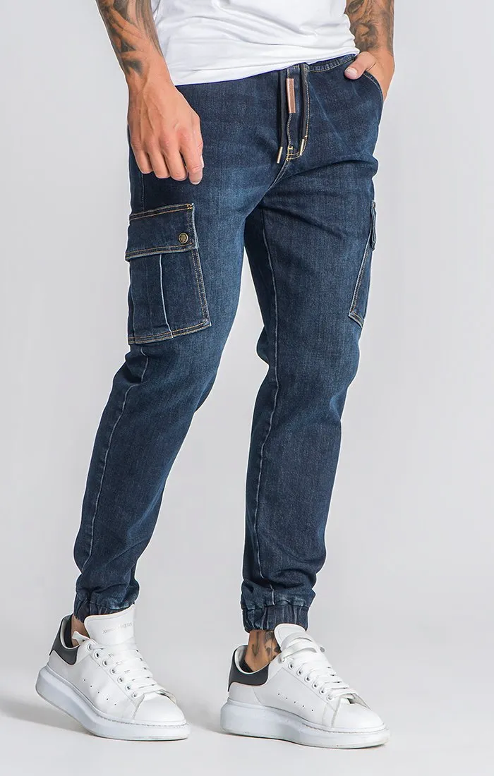 Dark Blue Core Loose Cargo Pants