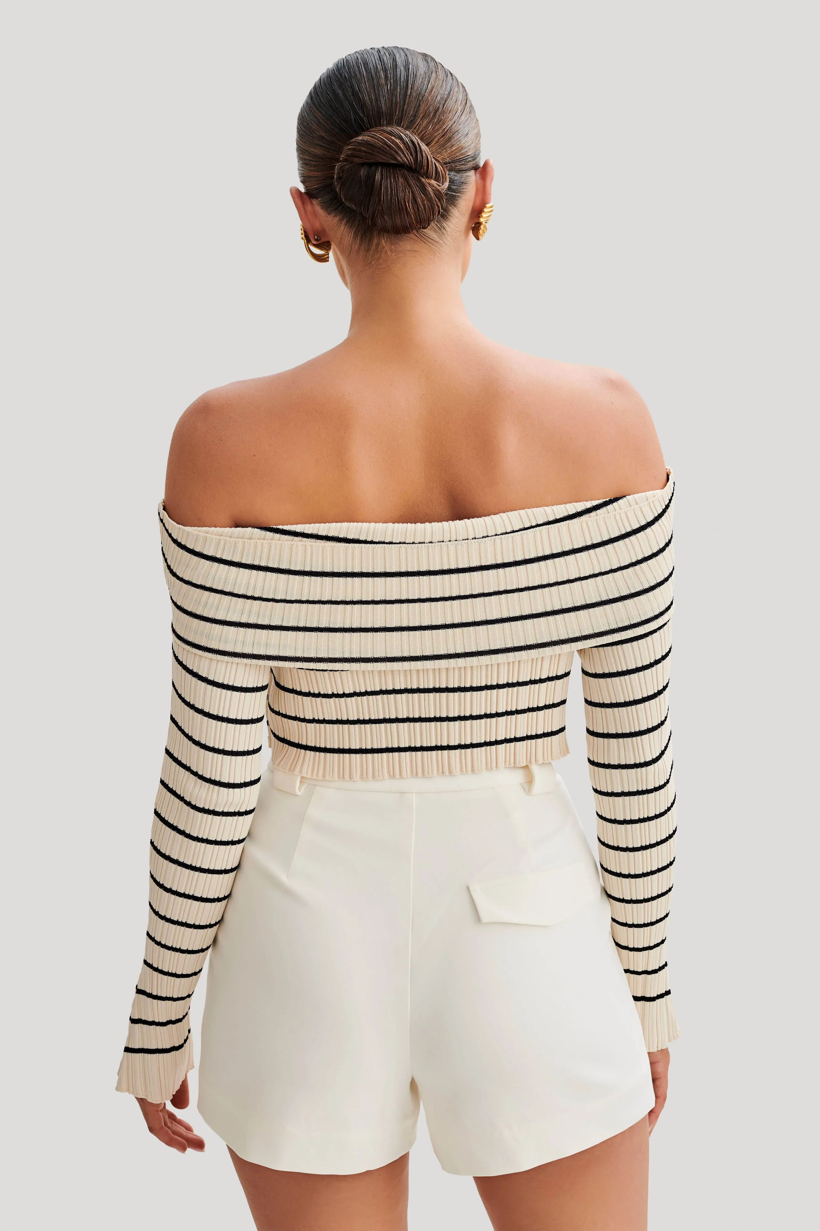 Dominica Off Shoulder Knit Top - Ivory