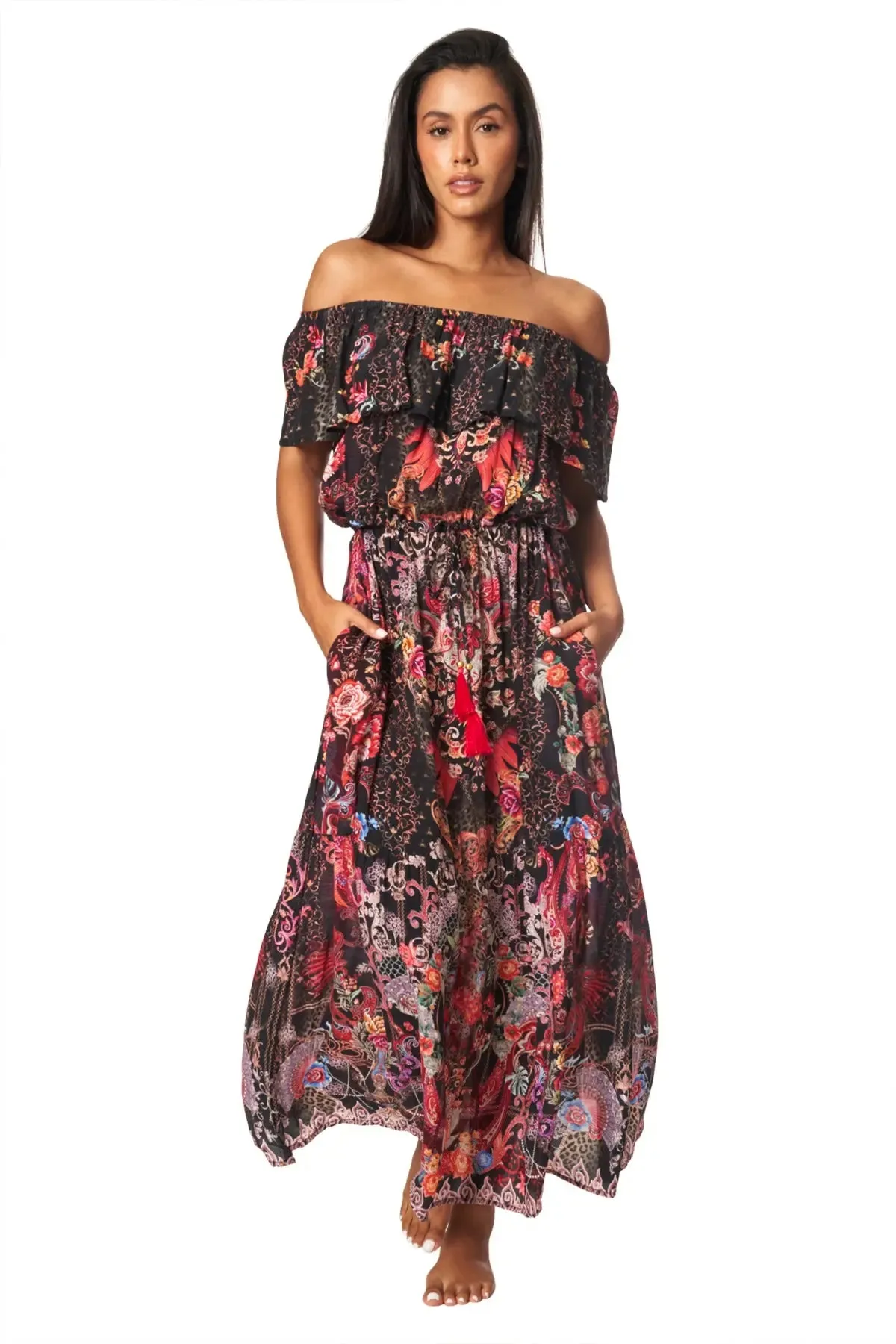 Forest Festival Long Off the Shoulder Dress