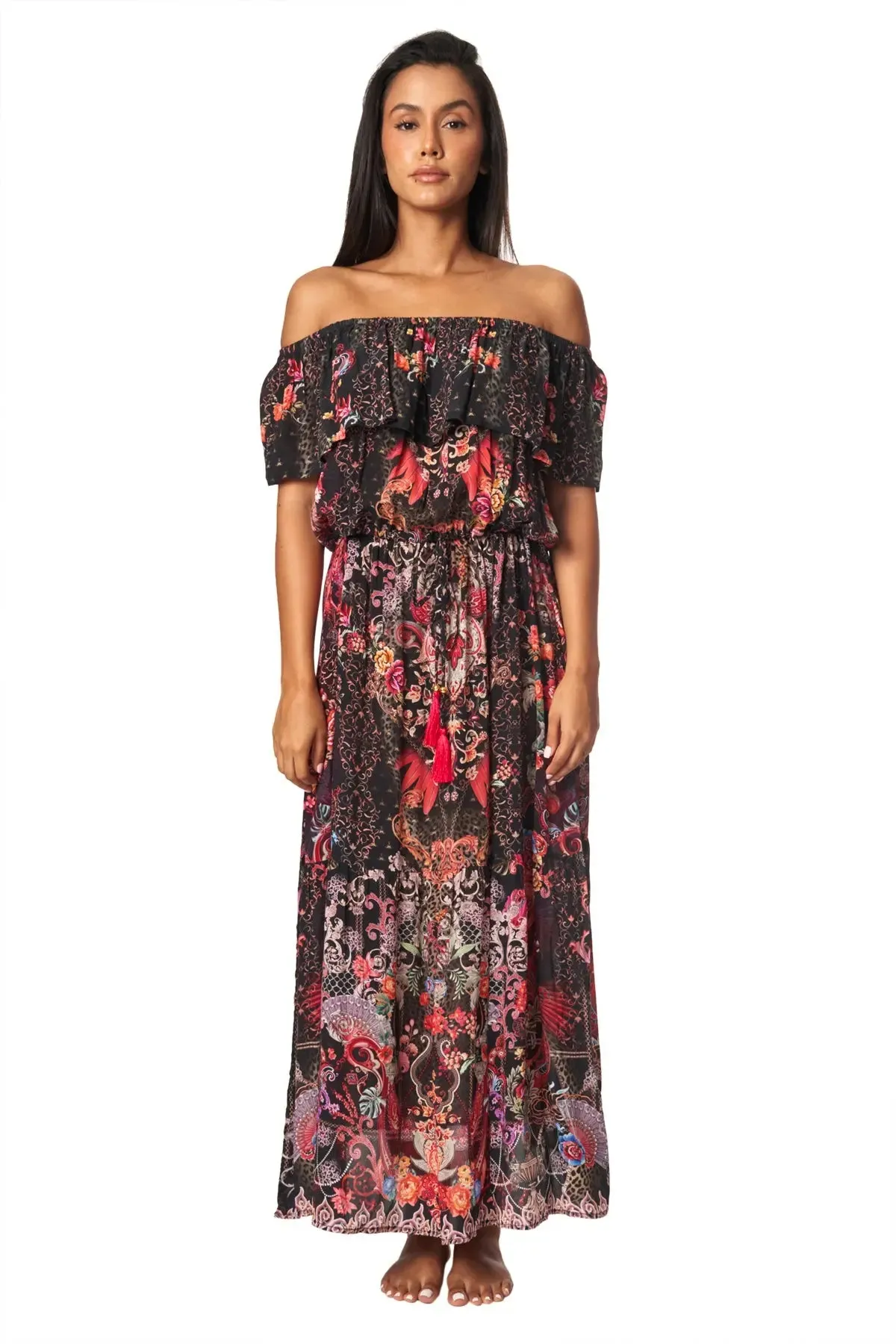 Forest Festival Long Off the Shoulder Dress