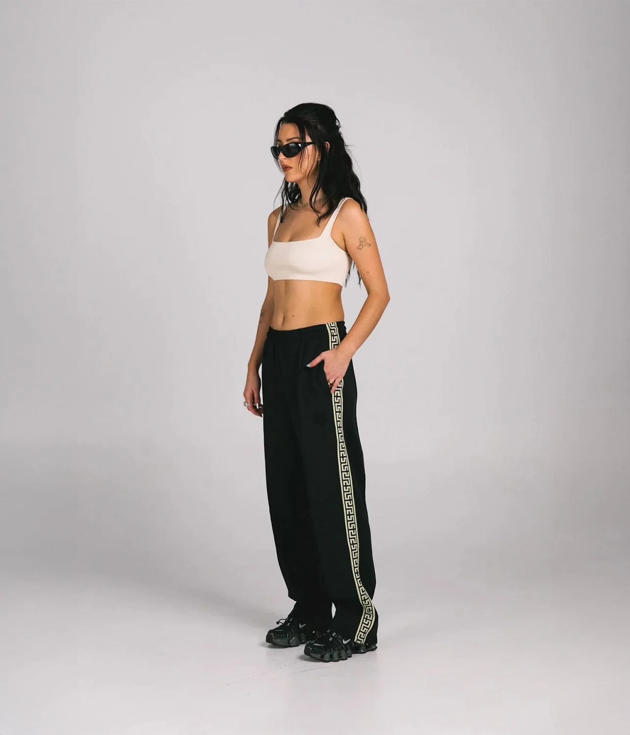 GEO TRACK PANTS- BLACK