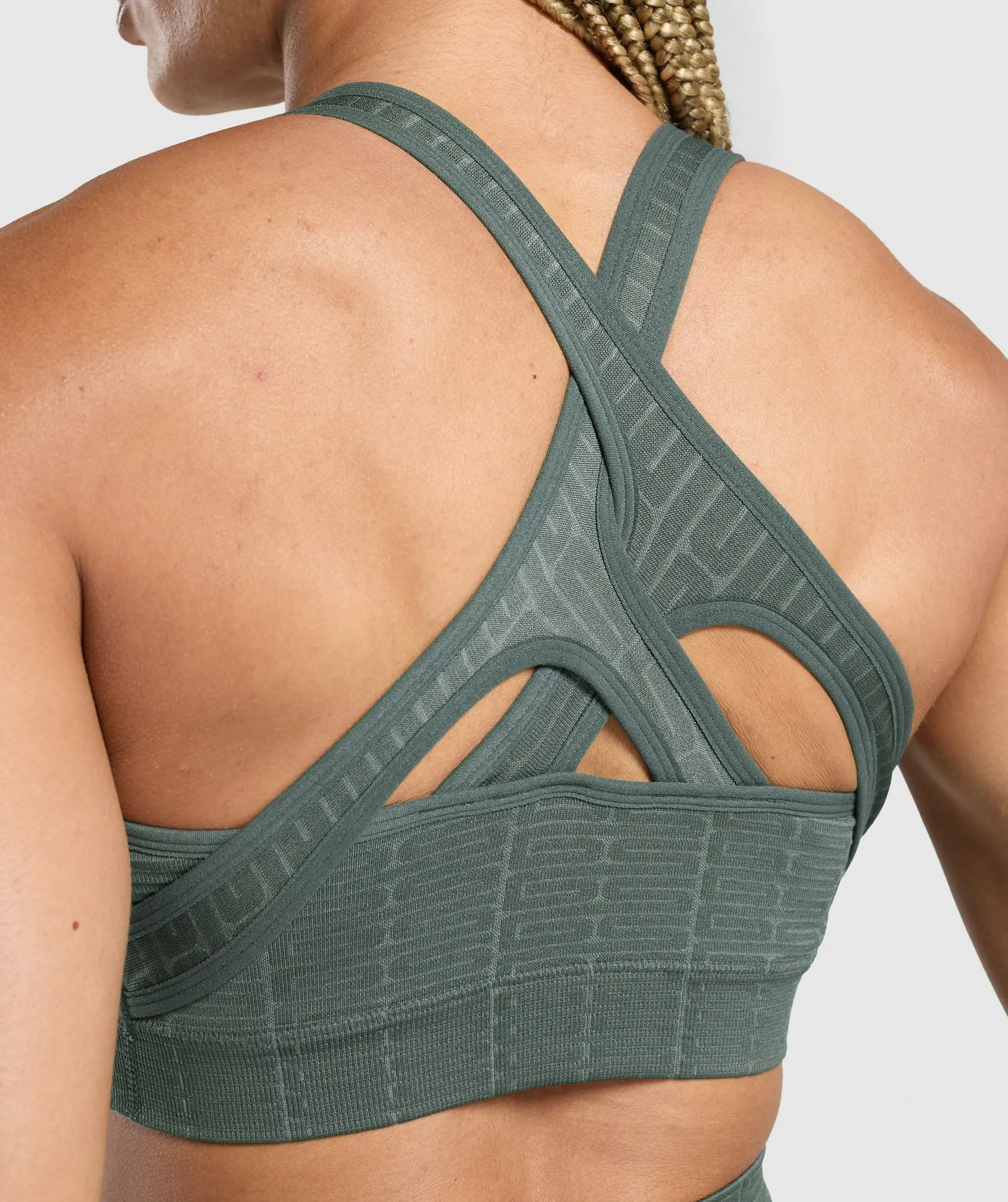 Teal Seamless Adapt Monogram Sports Bra by Gymshark