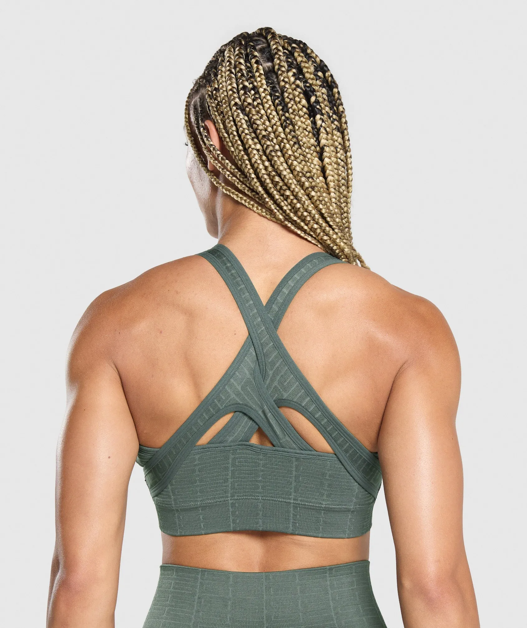 Teal Seamless Adapt Monogram Sports Bra by Gymshark