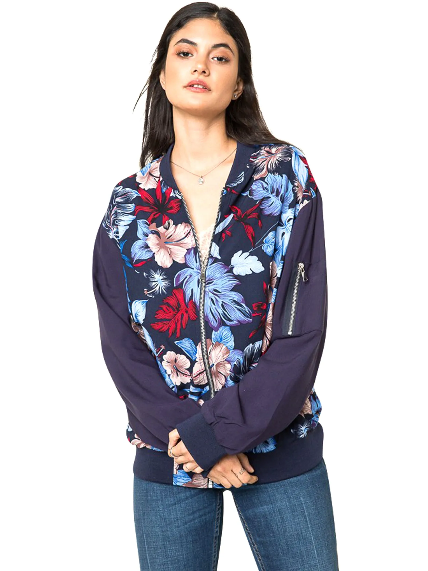 Hayden Hawaiian Floral Bomber Jacket