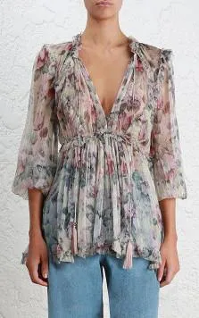 'Jasper' Ruffle Floral Top