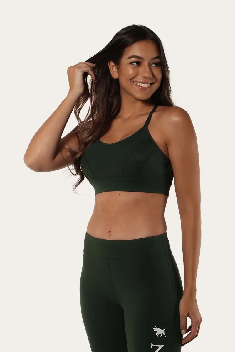 Mallee Womens Sports Bra - Cargo Khaki