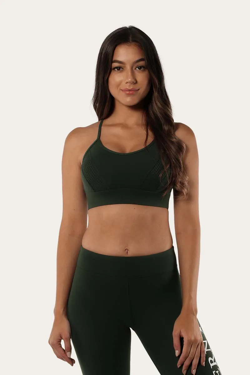 Mallee Womens Sports Bra - Cargo Khaki