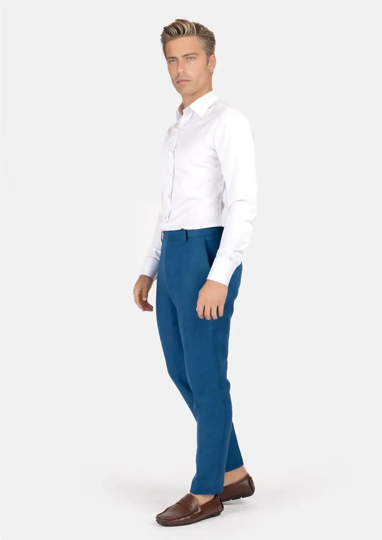 Marine Blue Linen Pants