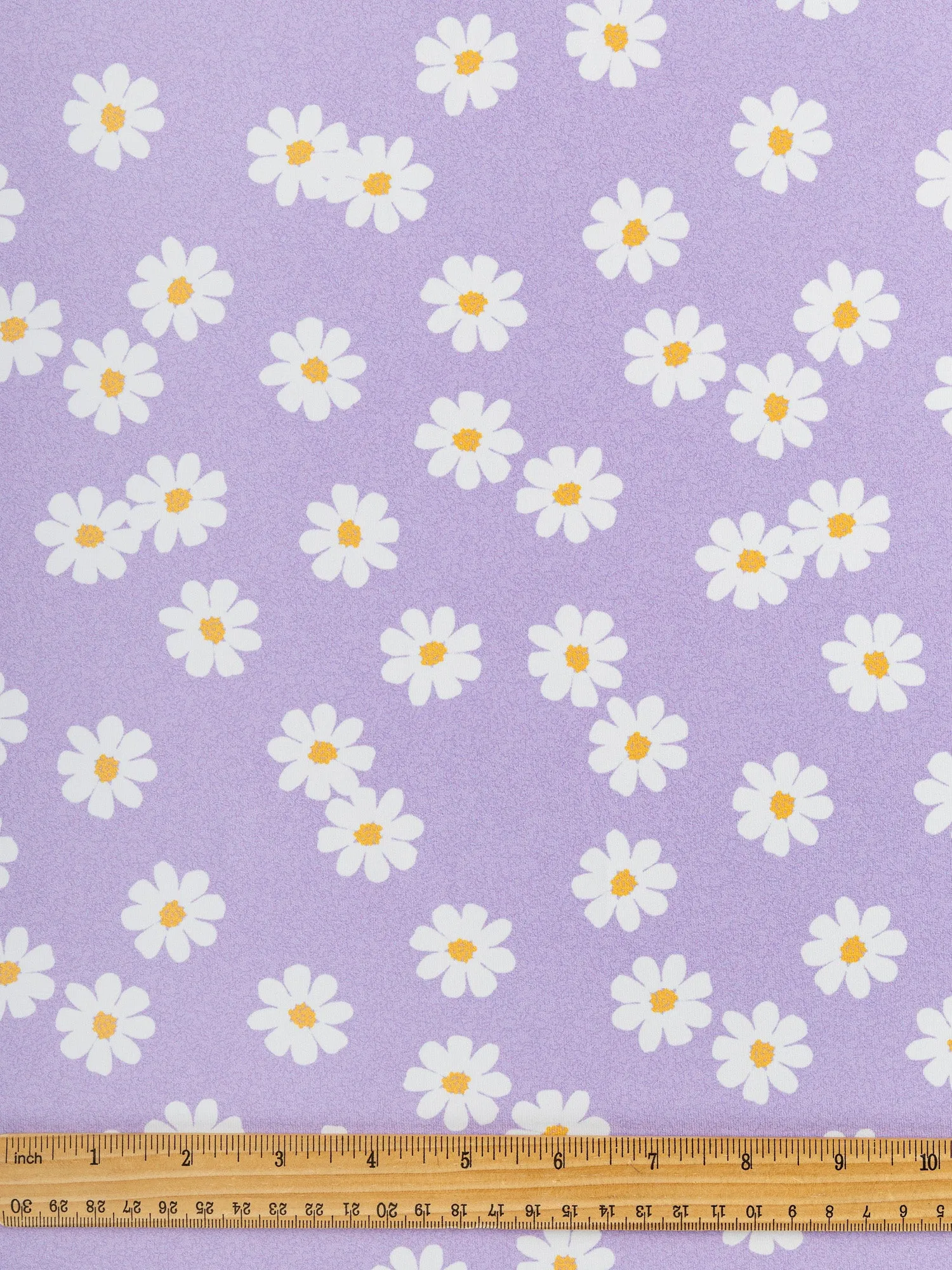 Mary Daisy Recycled Swim Performance Knit - Lavender   White - Swatch