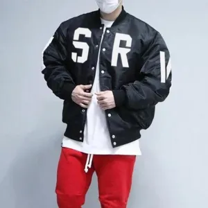 Mens Fashion Puffer Bomber Jacket Casual Streetwear