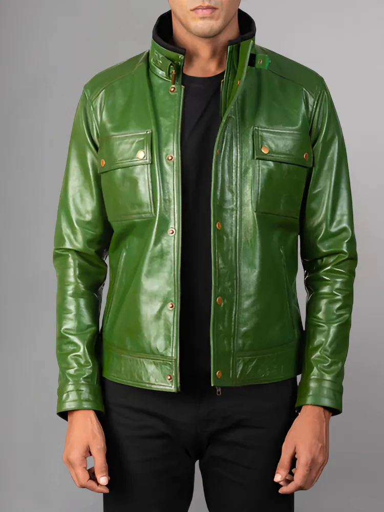 Mens Guardian Jacket with Stand-Up Collar and Patch Pockets