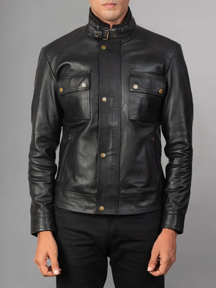 Mens Guardian Jacket with Stand-Up Collar and Patch Pockets