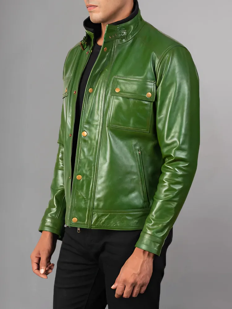 Mens Guardian Jacket with Stand-Up Collar and Patch Pockets