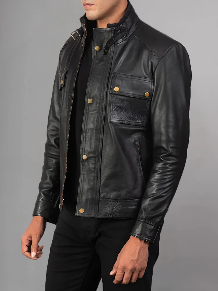 Mens Guardian Jacket with Stand-Up Collar and Patch Pockets