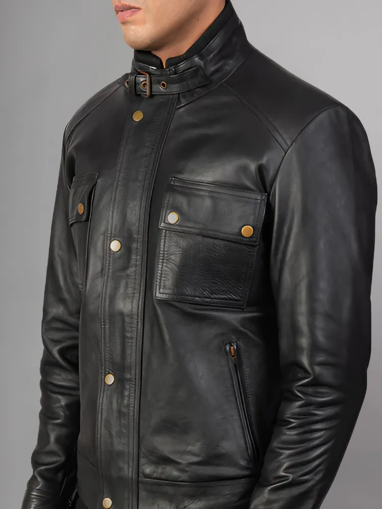 Mens Guardian Jacket with Stand-Up Collar and Patch Pockets