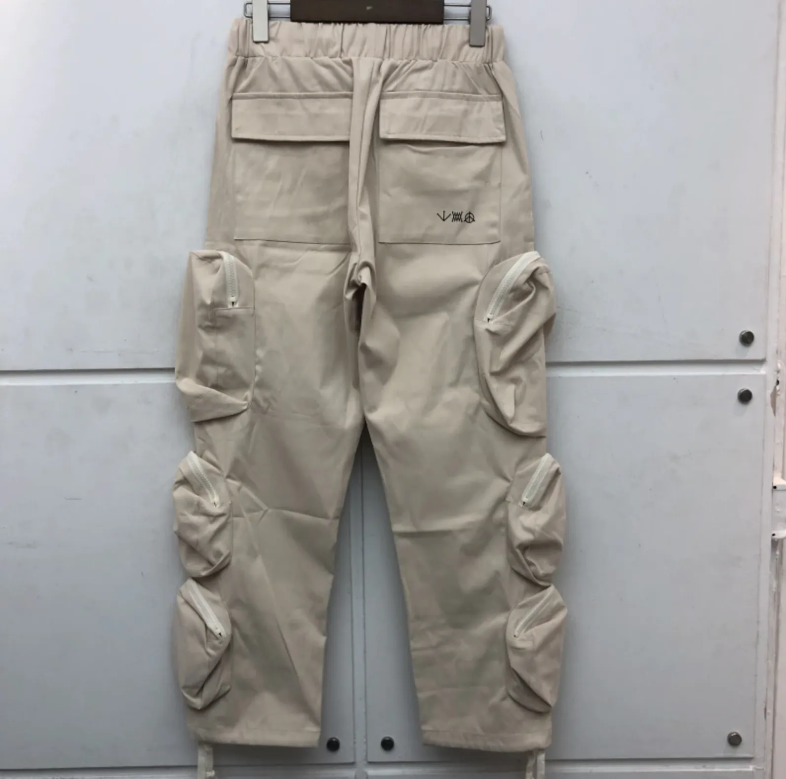 Men's Khaki Drawstring Pocket Cargo Pants