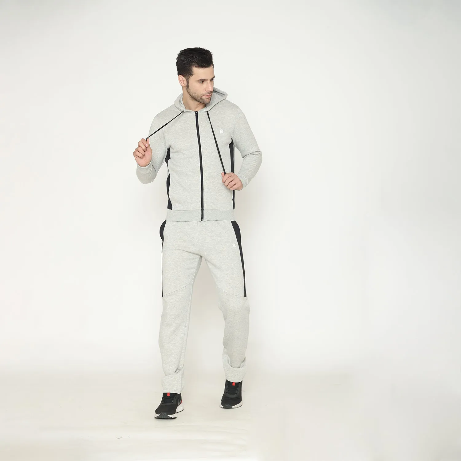 Men's Solid Track Suit - Light Grey Mill