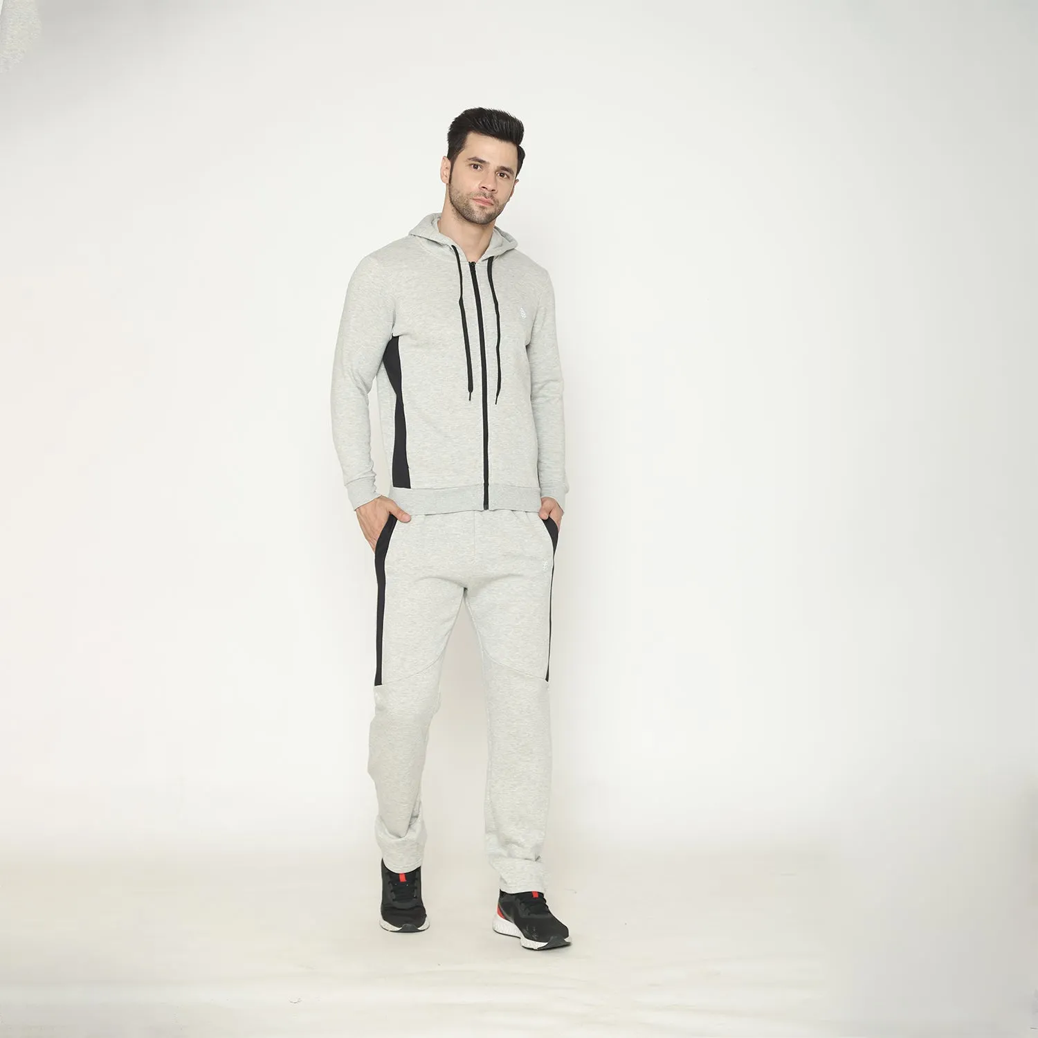 Men's Solid Track Suit - Light Grey Mill