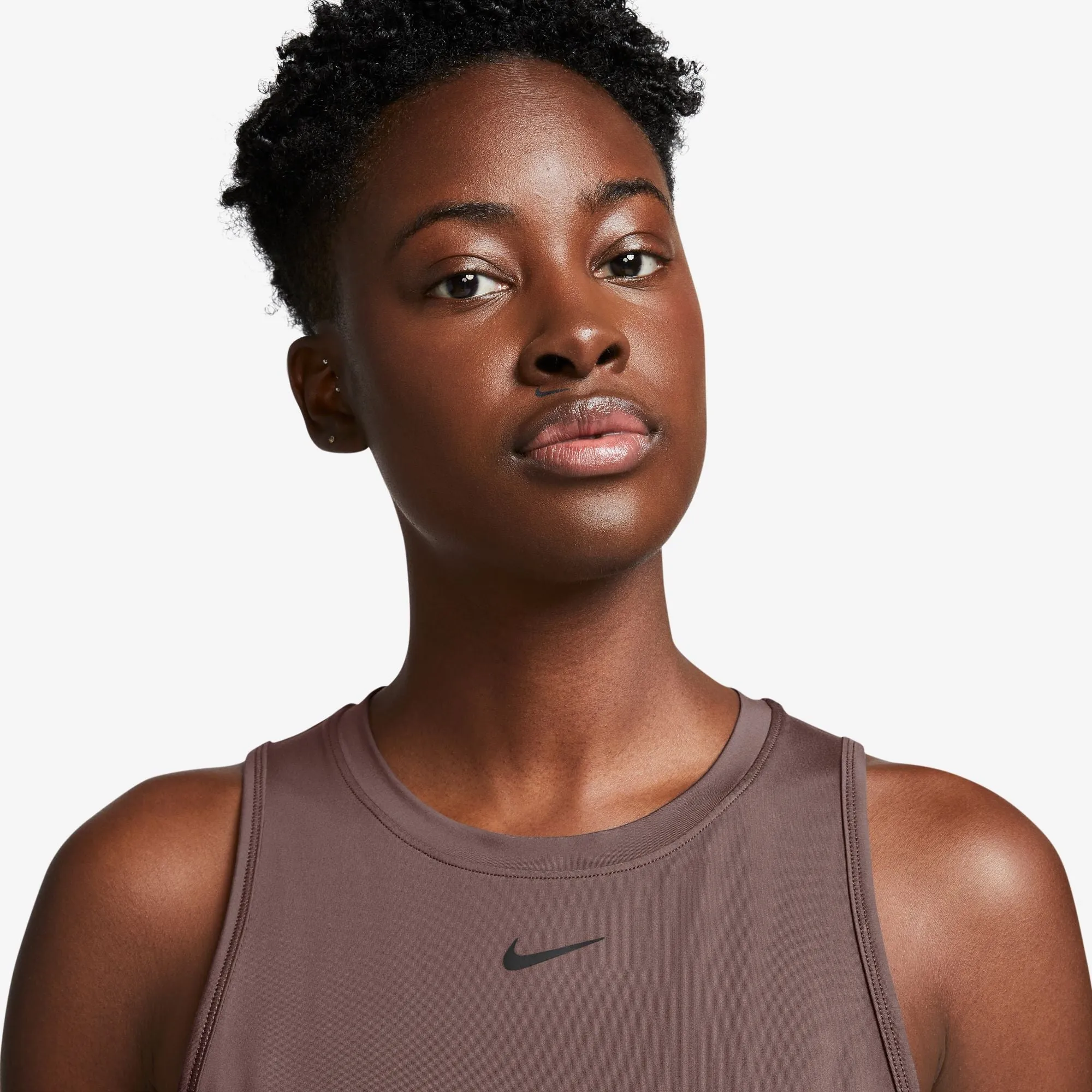 Nike Women's Dri-FIT One Classic Tank Top Smokey Mauve / Black