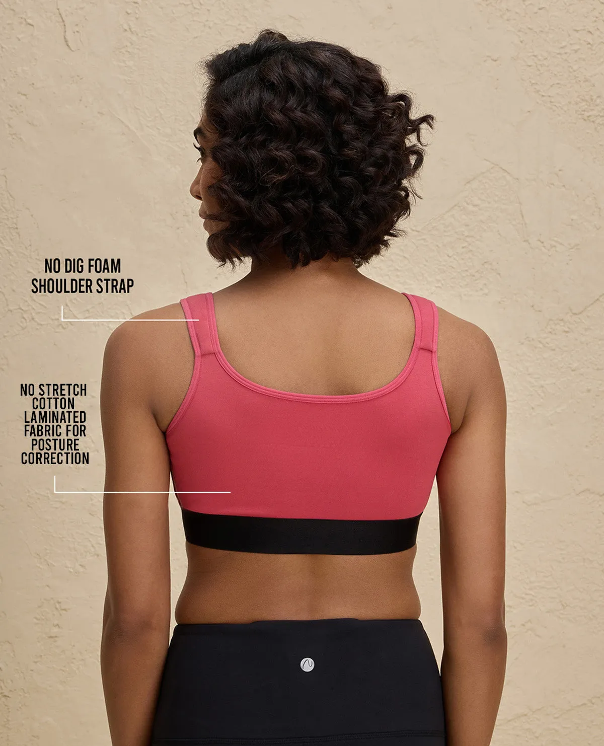 Nykd By Nykaa Front Zip Cotton High Impact  No Slouch  Sports Bra-NYK907-Coral