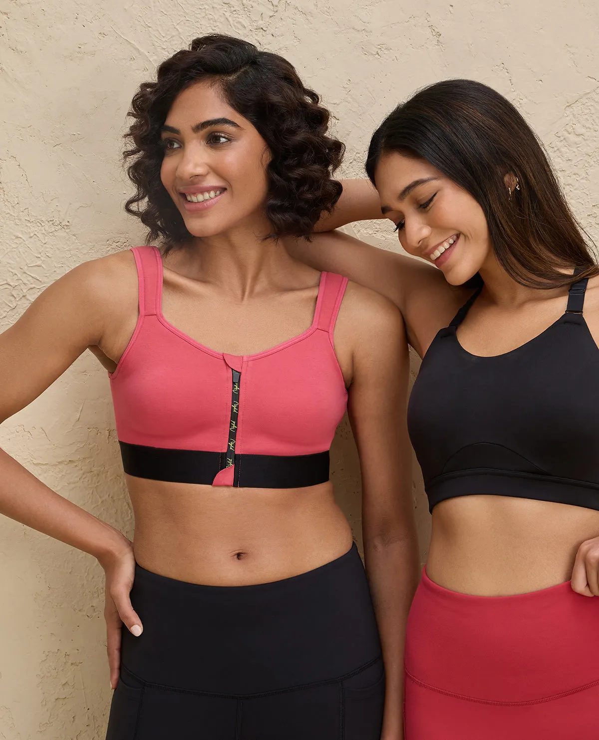 Nykd By Nykaa Front Zip Cotton High Impact  No Slouch  Sports Bra-NYK907-Coral